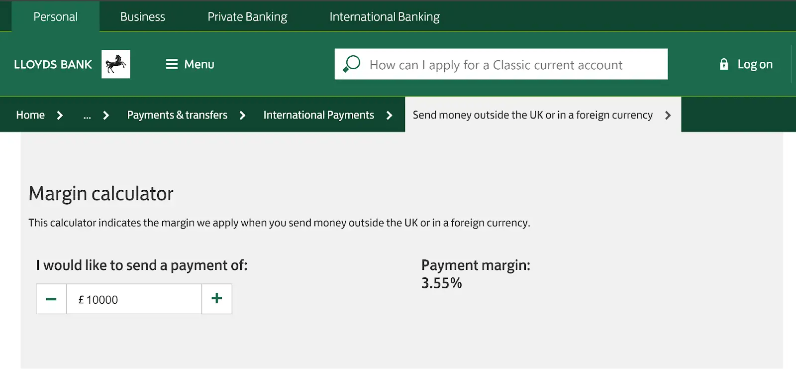 Lloyd's Bank Calculator